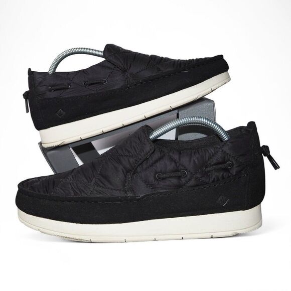 Sperry Moc Sider Quilted Slip-on Casual Shoes Black STS87049 Women's 10M - Picture 1 of 11